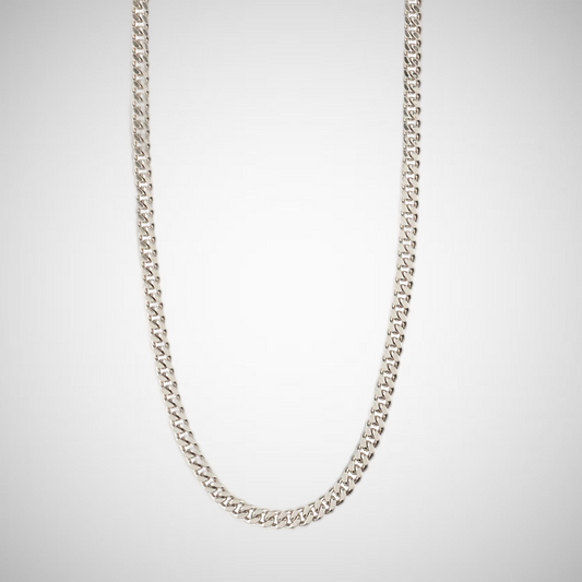 Fuchsia Recycled Curb Chain Necklace Silver-Plated (8302555332816)