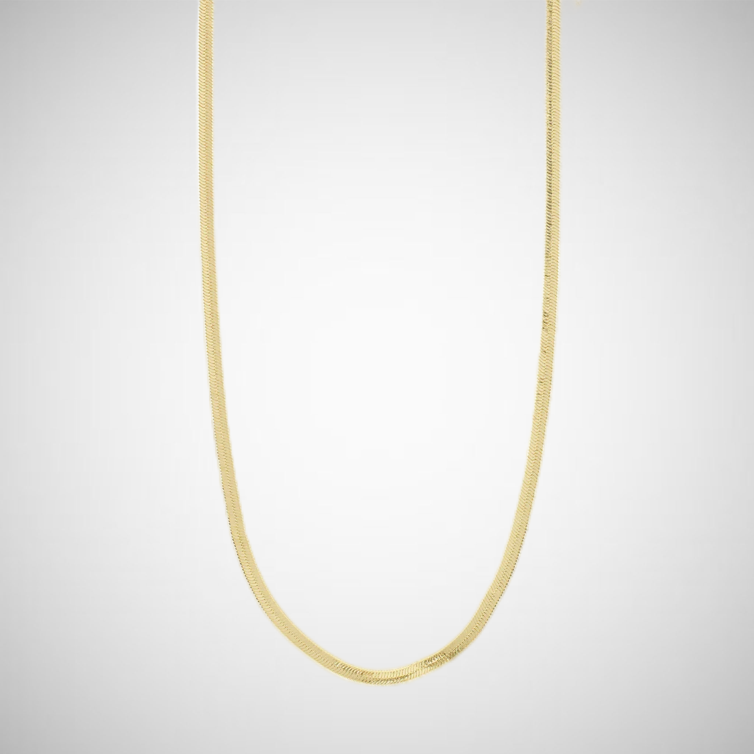 Joanna Recycled Flat Snake Chain Necklace Gold Plated (8302555201744)