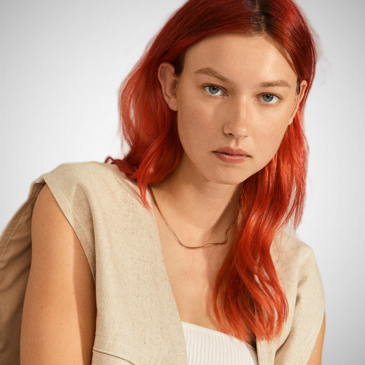 Joanna Recycled Flat Snake Chain Necklace Gold Plated (8302555201744)