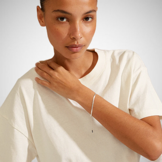Joanna Recycled Flat Snake Chain Bracelet Silver Plated (8302555234512)