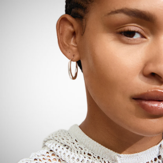 Jorun Recycled Hoop Earrings Silver-Plated (8302556053712)