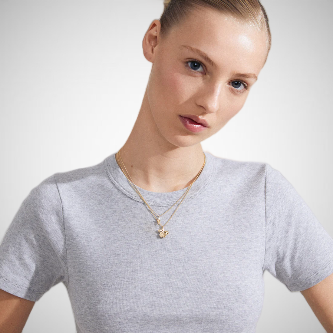 Zhuri Recycled Necklace 2-In-1 Set Gold-Plated (8302555070672)