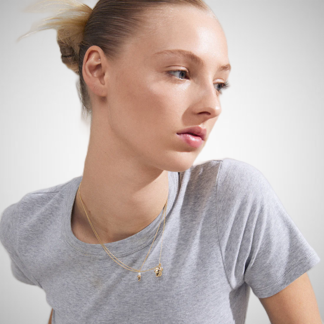 Zhuri Recycled Necklace 2-In-1 Set Gold-Plated (8302555070672)