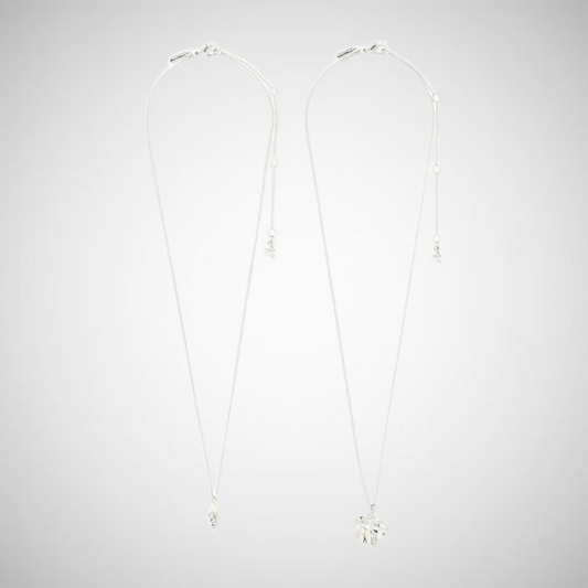 Zhuri Recycled Necklace 2-In-1 Set Silver-Plated (8302555037904)