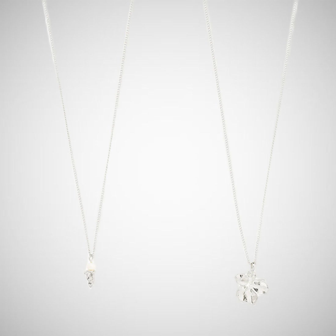 Zhuri Recycled Necklace 2-In-1 Set Silver-Plated (8302555037904)