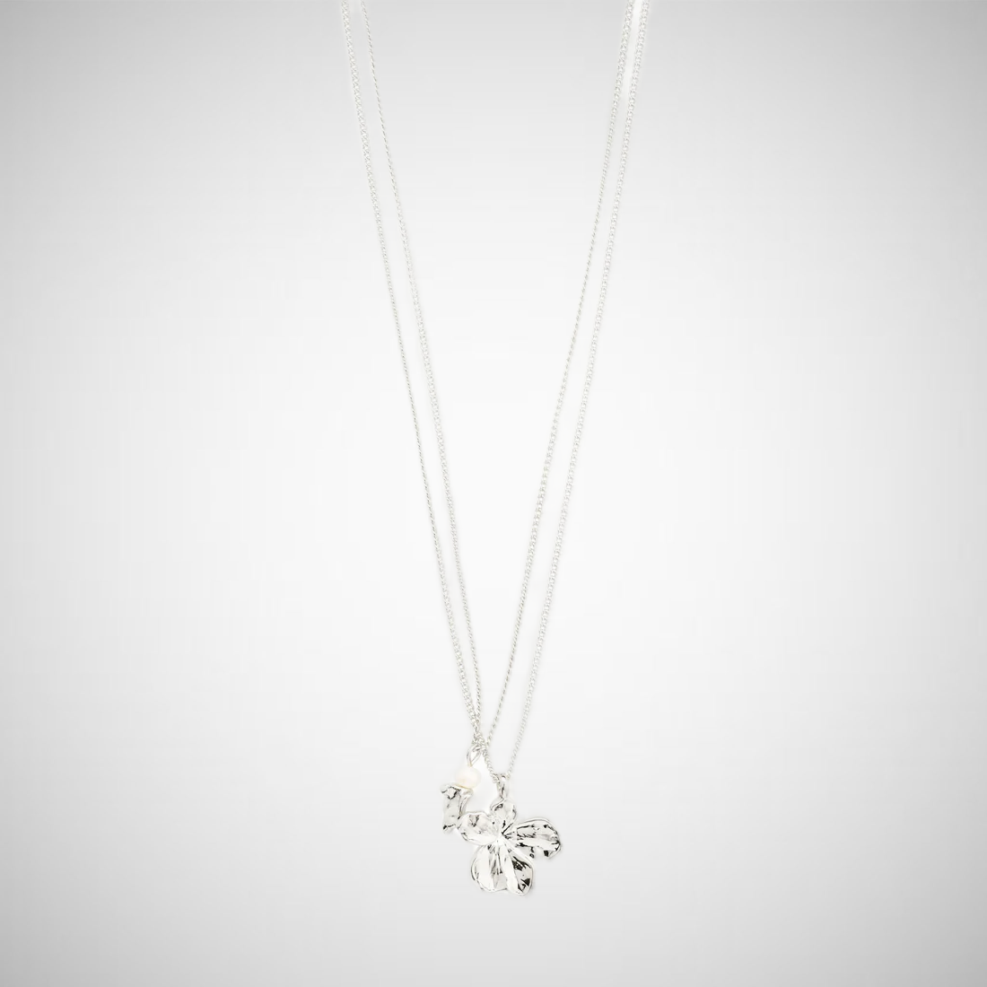 Zhuri Recycled Necklace 2-In-1 Set Silver-Plated (8302555037904)