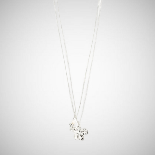 Zhuri Recycled Necklace 2-In-1 Set Silver-Plated (8302555037904)