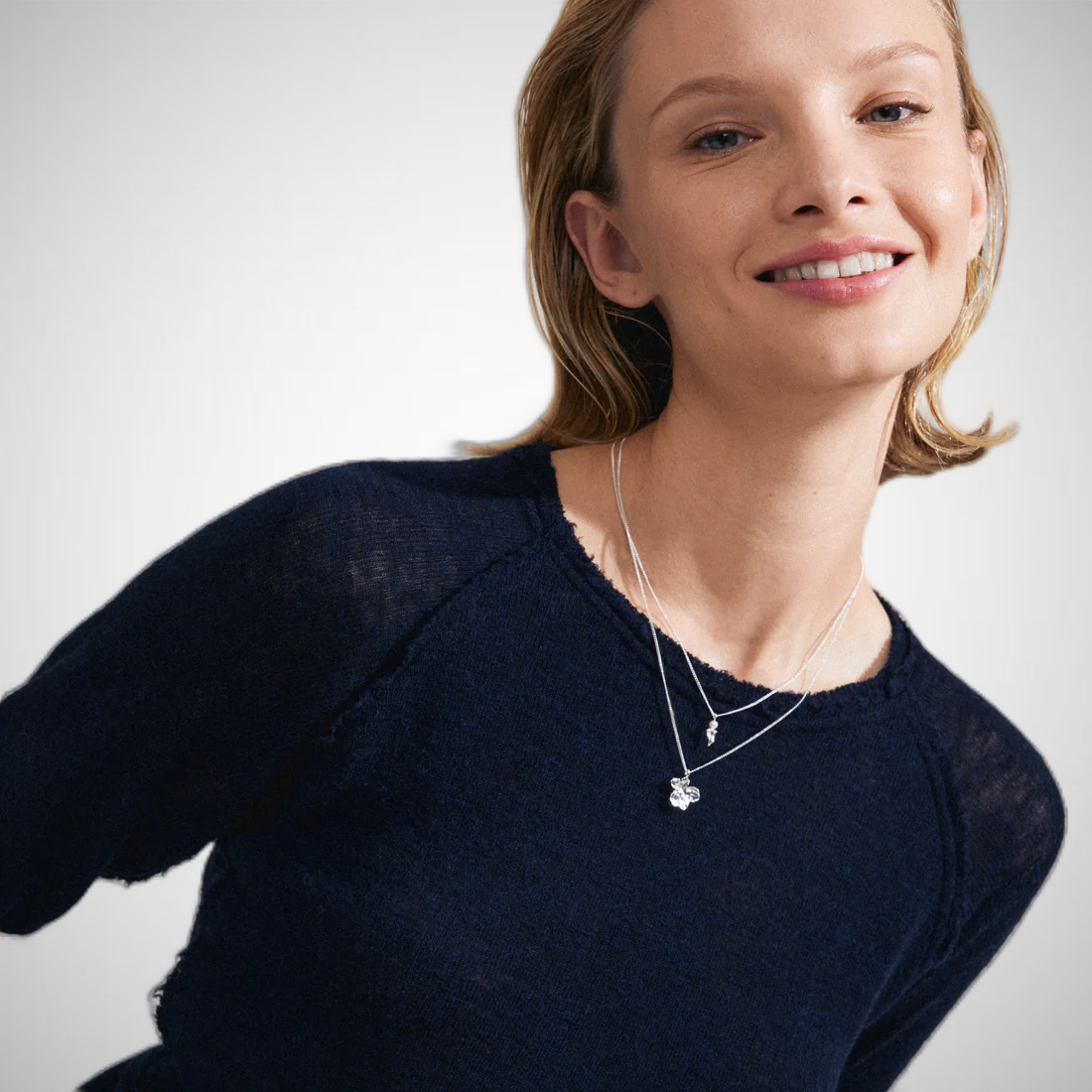 Zhuri Recycled Necklace 2-In-1 Set Silver-Plated (8302555037904)