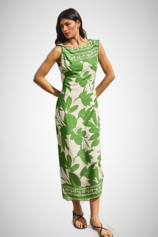 Bali Summer Pull On Midi Dress (8276756070608)