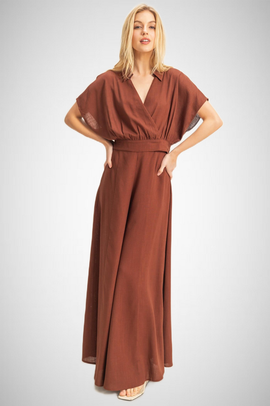 Surplice Top And Palazzo Pants Set (8277407531216)