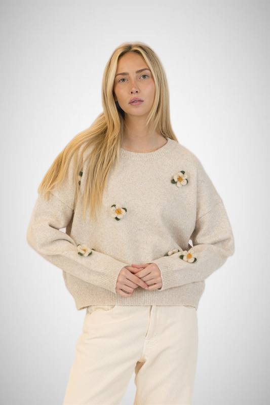Holly Flower Crewneck Pullover (8341001076944)