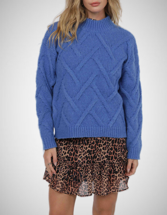 On Stage Mock Neck New Cable Sweater (8343074242768)