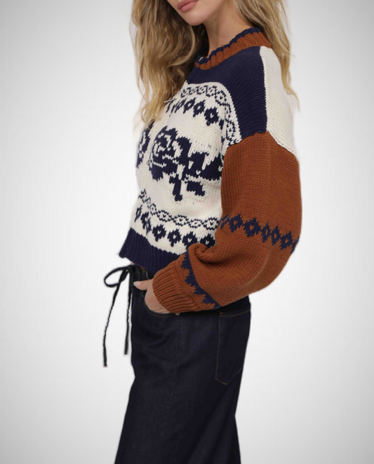 Sweet Rose Jacquard Zip Sweater Jacket (8343074177232)