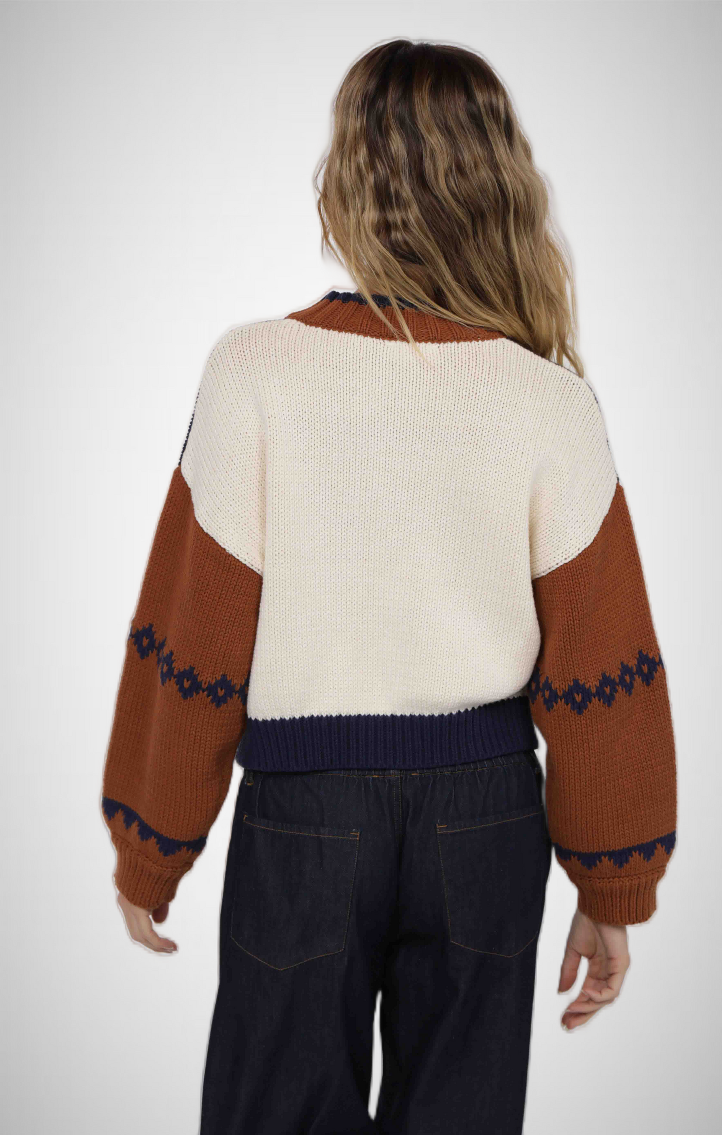 Sweet Rose Jacquard Zip Sweater Jacket (8343074177232)