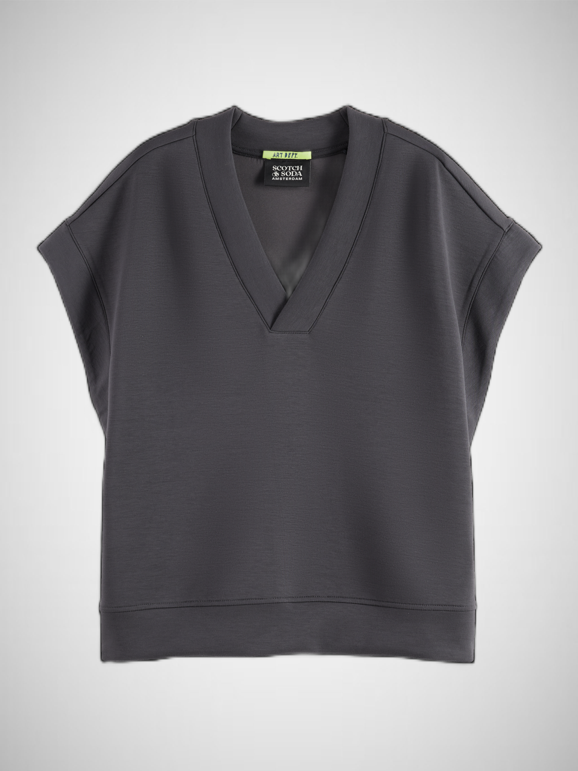 V-Neck Sleeveless Modal Sweatshirt (8297651601616)