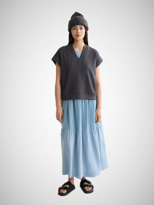 V-Neck Sleeveless Modal Sweatshirt (8297651601616)