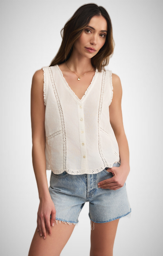Tomi Embroidered White Tank (8337546707152)