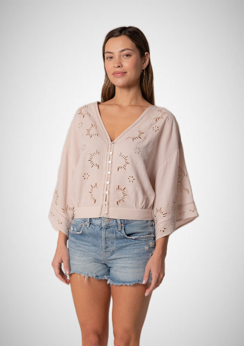 Eyelet Embroidered Blouse (8261795840208)