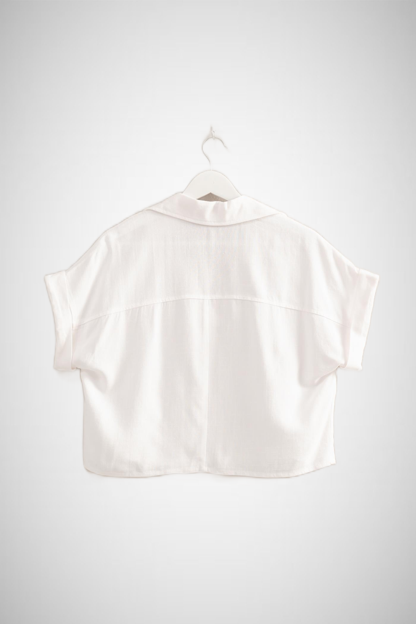 V-Neck Short Sleeve Linen Top (8268850790608)