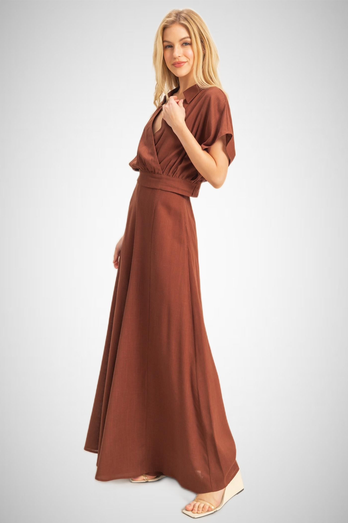 Surplice Top And Palazzo Pants Set (8277407531216)
