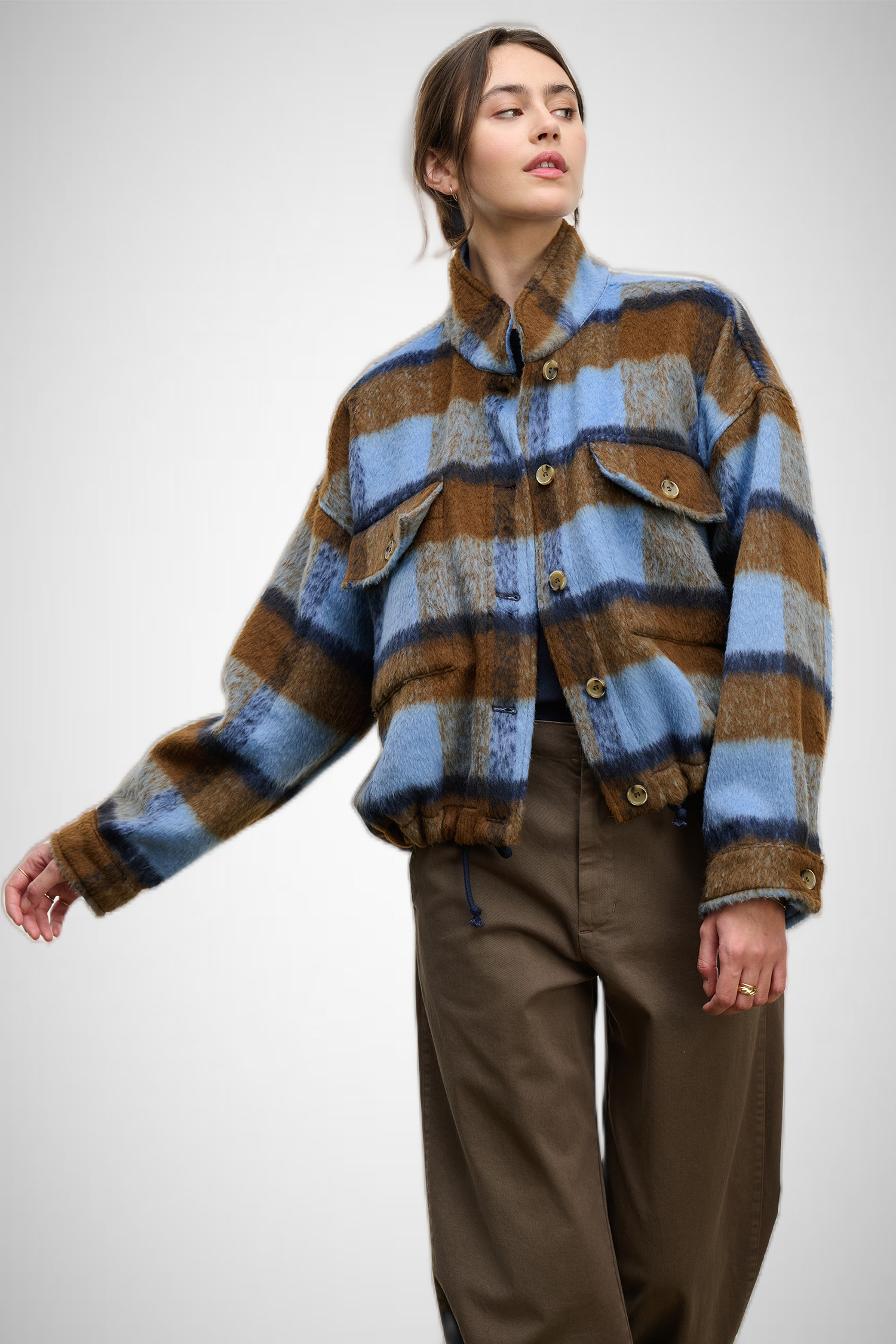 Brushed Plaid Jacket (8332380078288)