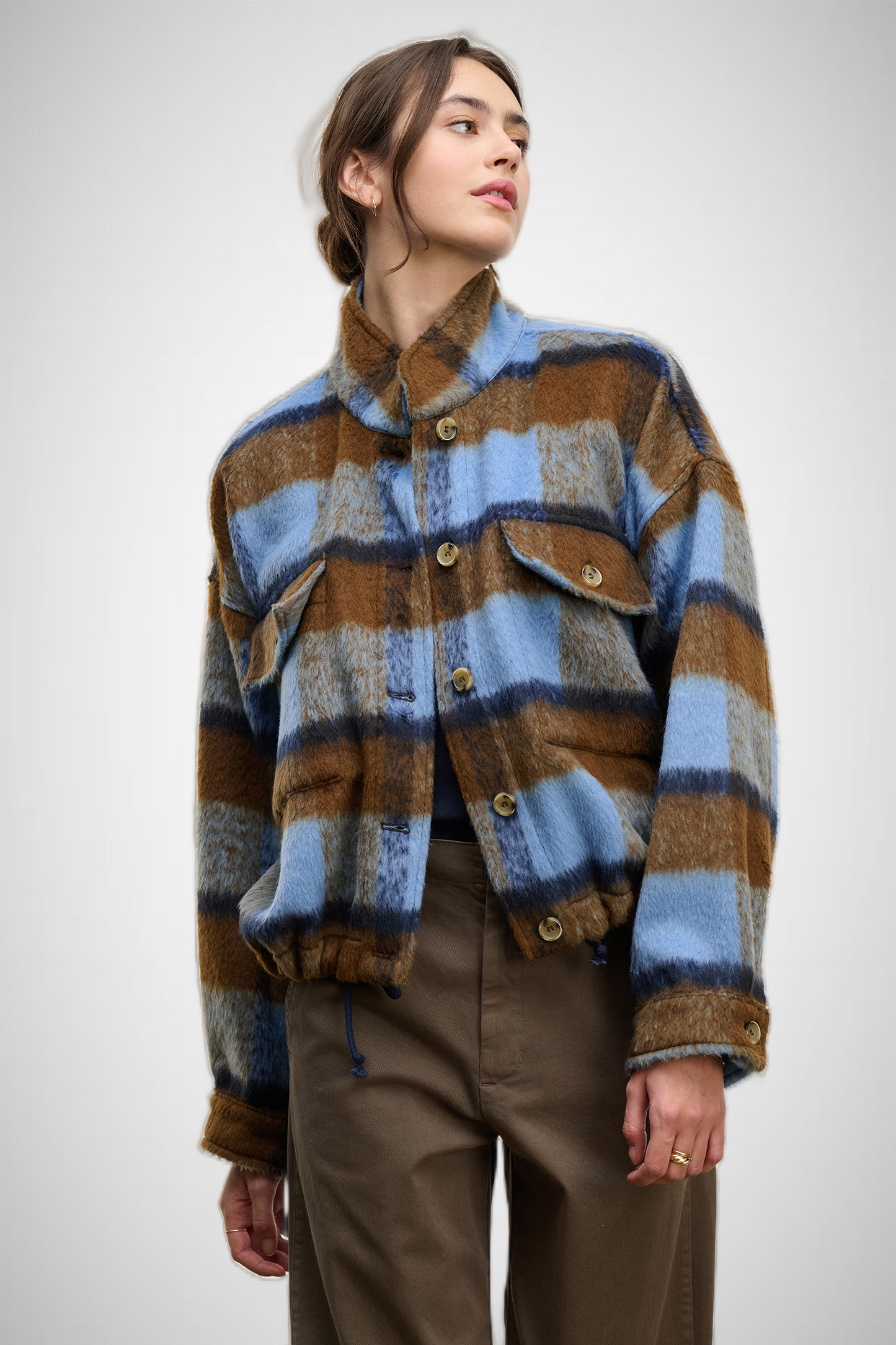 Brushed Plaid Jacket (8332380078288)