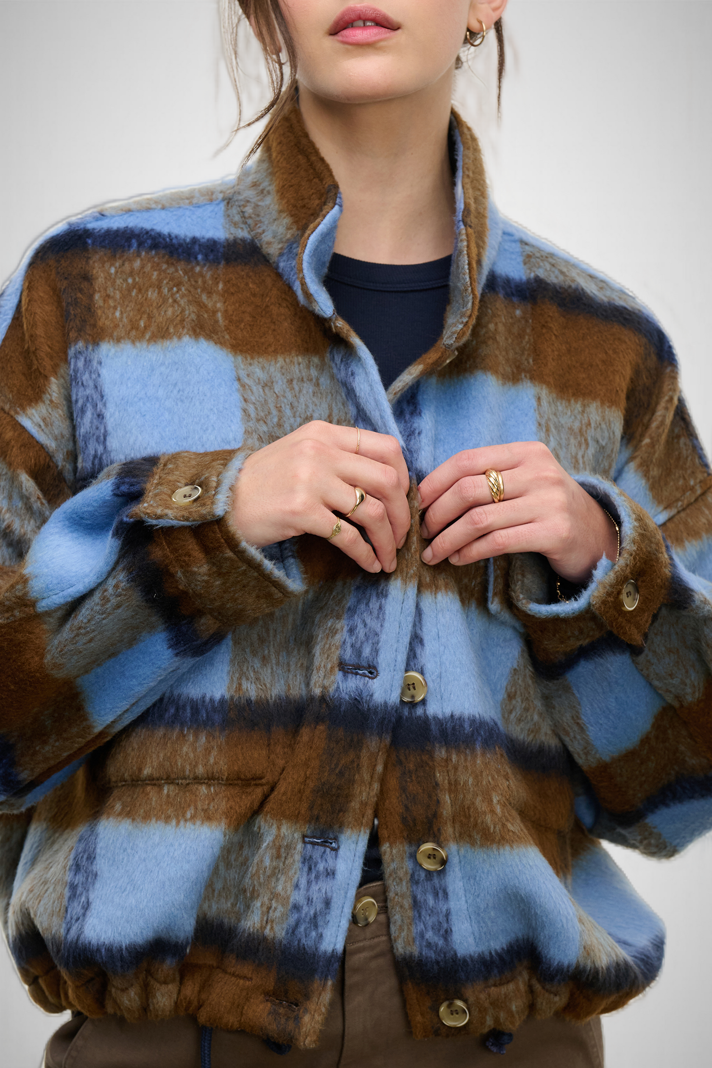 Brushed Plaid Jacket (8332380078288)