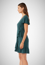 Load image into Gallery viewer, Flutter Sleeve Wrap Mini Dress (8261796069584)
