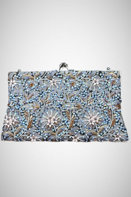 Vintage Inspired Floral Beaded Clutch (8261795446992)