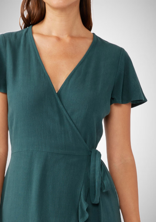 Flutter Sleeve Wrap Mini Dress (8261796069584)