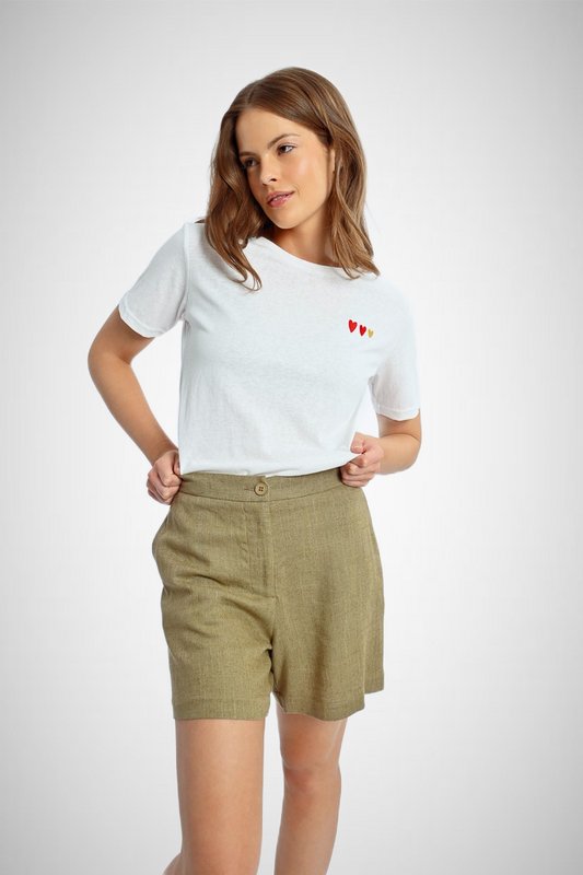 High Waist Linen Shorts (8254910103760)