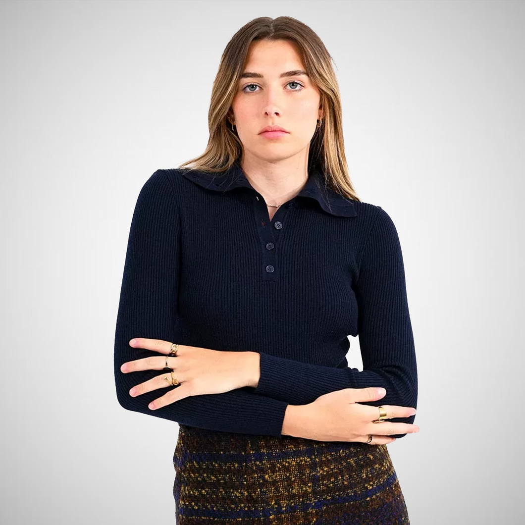 Ribbed Polo Sweater (7963314421968)