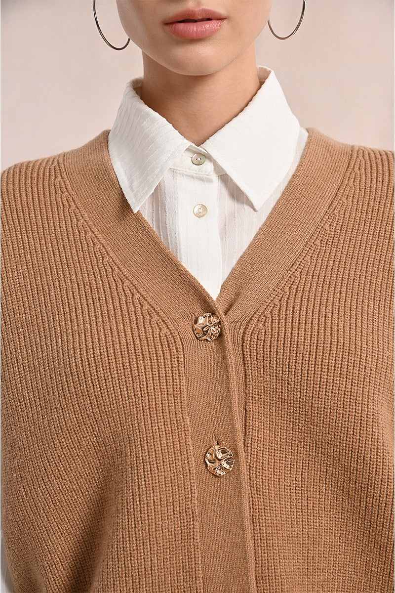 Knitted Sleeveless Cardigan (8345880821968)