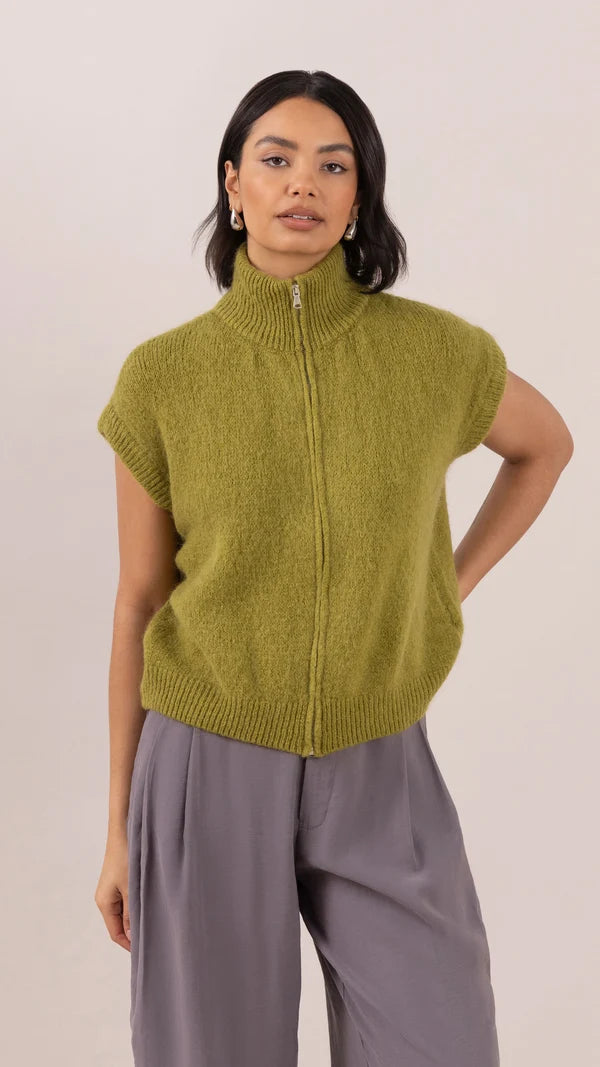 Leigh sans manches zippé