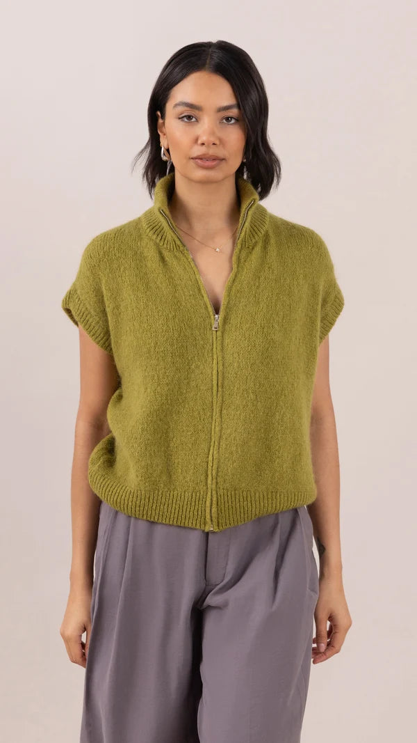 Leigh sans manches zippé