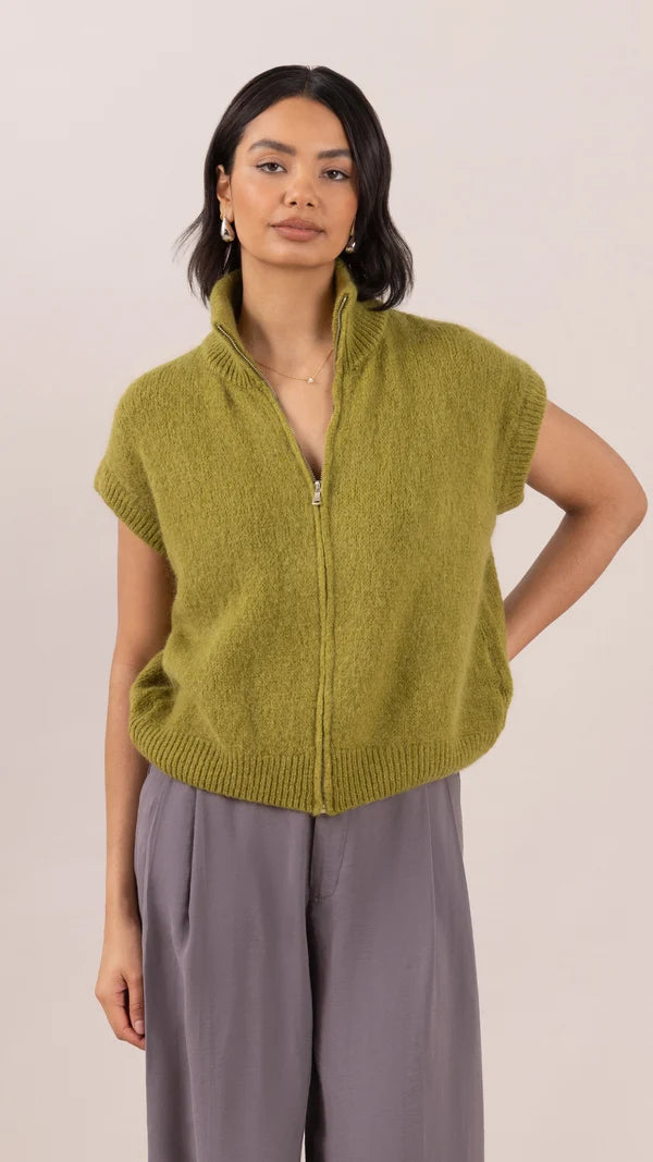 Leigh sans manches zippé