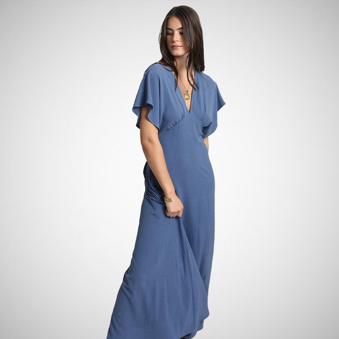 Long V-Neck Dress (7892095566032)