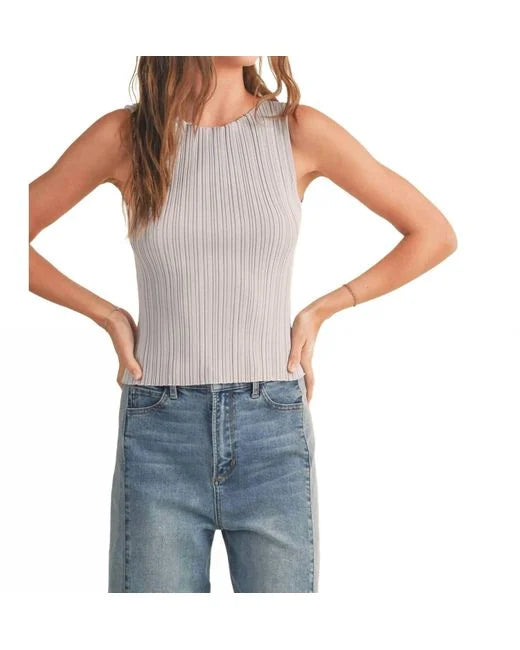 Viscose Ribbed Knitted Top (8258932474064)