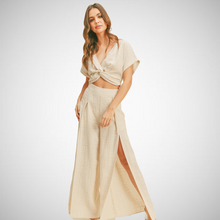 Load image into Gallery viewer, Textured Front Slit Pants (7915240259792)
