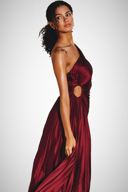 Asymmetrical Pleated Maxi Dress (8160618447056)