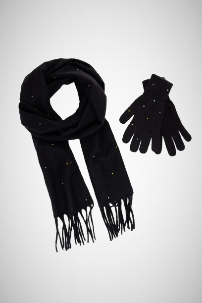 Set Of Gloves And Scarf With Polka Dot Pattern (8167235420368)