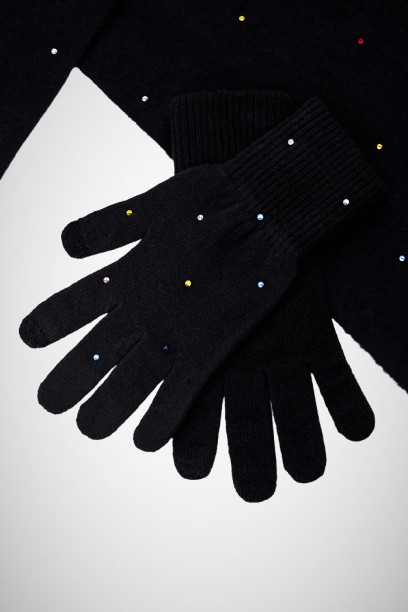 Set Of Gloves And Scarf With Polka Dot Pattern (8167235420368)