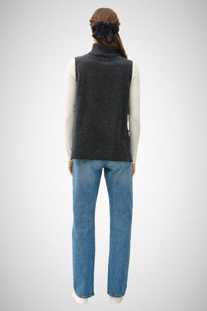 Wool Blend Turtleneck Sweater Vest (8162071019728)
