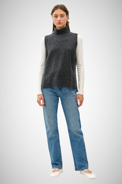 Wool Blend Turtleneck Sweater Vest (8162071019728)