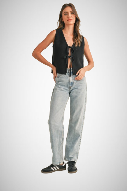 Tied Front Knitted Vest (8160671727824)