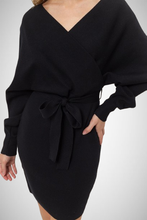 Charger l&#39;image dans la galerie, Knit Surplice Belted Mini Dress (8163195125968)
