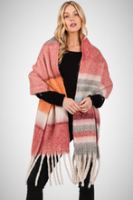 Load image into Gallery viewer, Cozy Striped Fringe Oblong Scarf (8163187523792)
