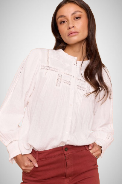 Laure Button Up Boho Blouse (8172961693904)