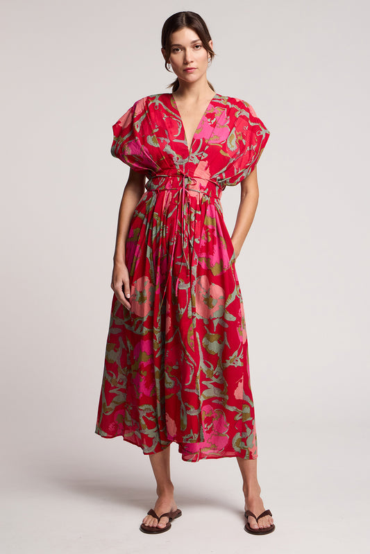 Leilani Printed Rose Vines Dress