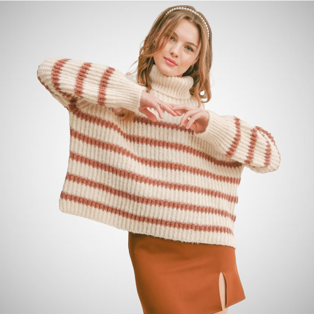 Striped Turtleneck Sweater (7938769092816)
